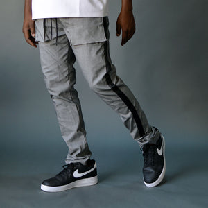 Pinn Strap Cargo - Metallic Denim