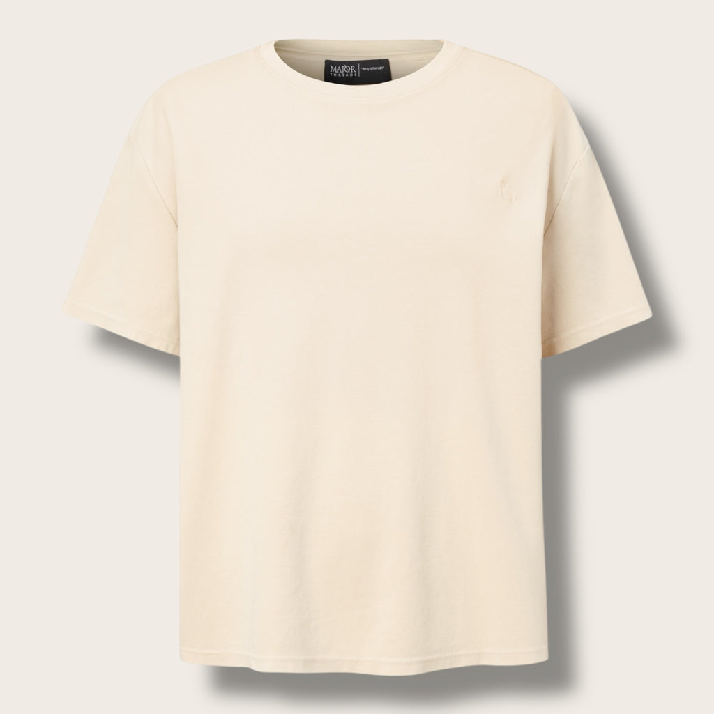 最旬トレンドパンツ Signature Boxed T-Shirt Cream - Major Threads トップス