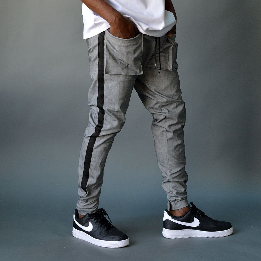 Pinn Strap Cargo - Metallic Denim