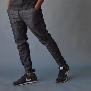 Pinn Strap Trouser - Blue Denim