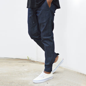 Pinn Strap Trouser - Blue Denim